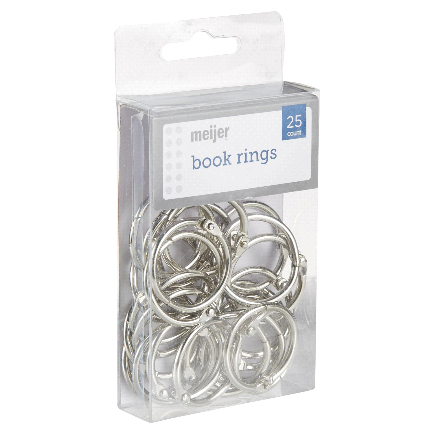 slide 4 of 5, Meijer Metal Book Rings, 25 ct