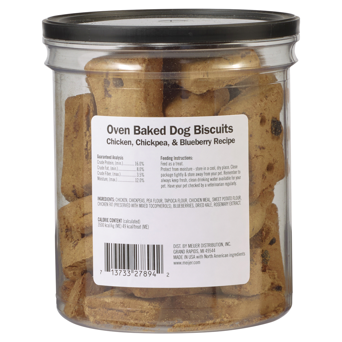 slide 2 of 2, Meijer Grain Free Chicken, Chickpea, & Blueberry Dog Biscuits, 16 oz