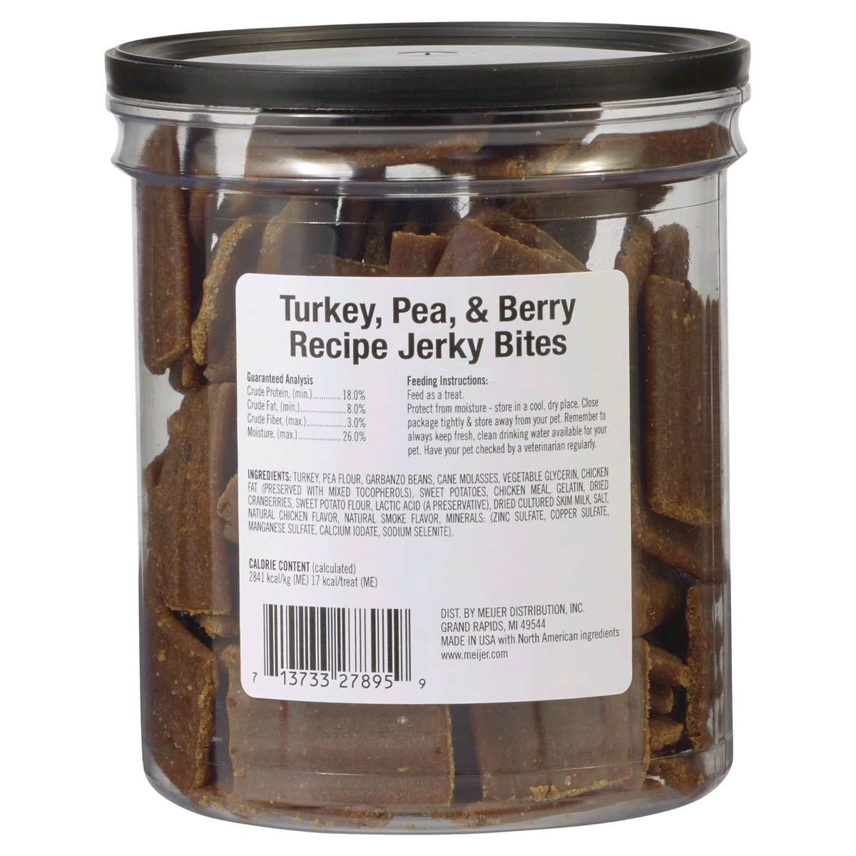 slide 2 of 2, Meijer Grain Free Turkey, Pea, & Berry Recipe Jerky Bites, 20 oz