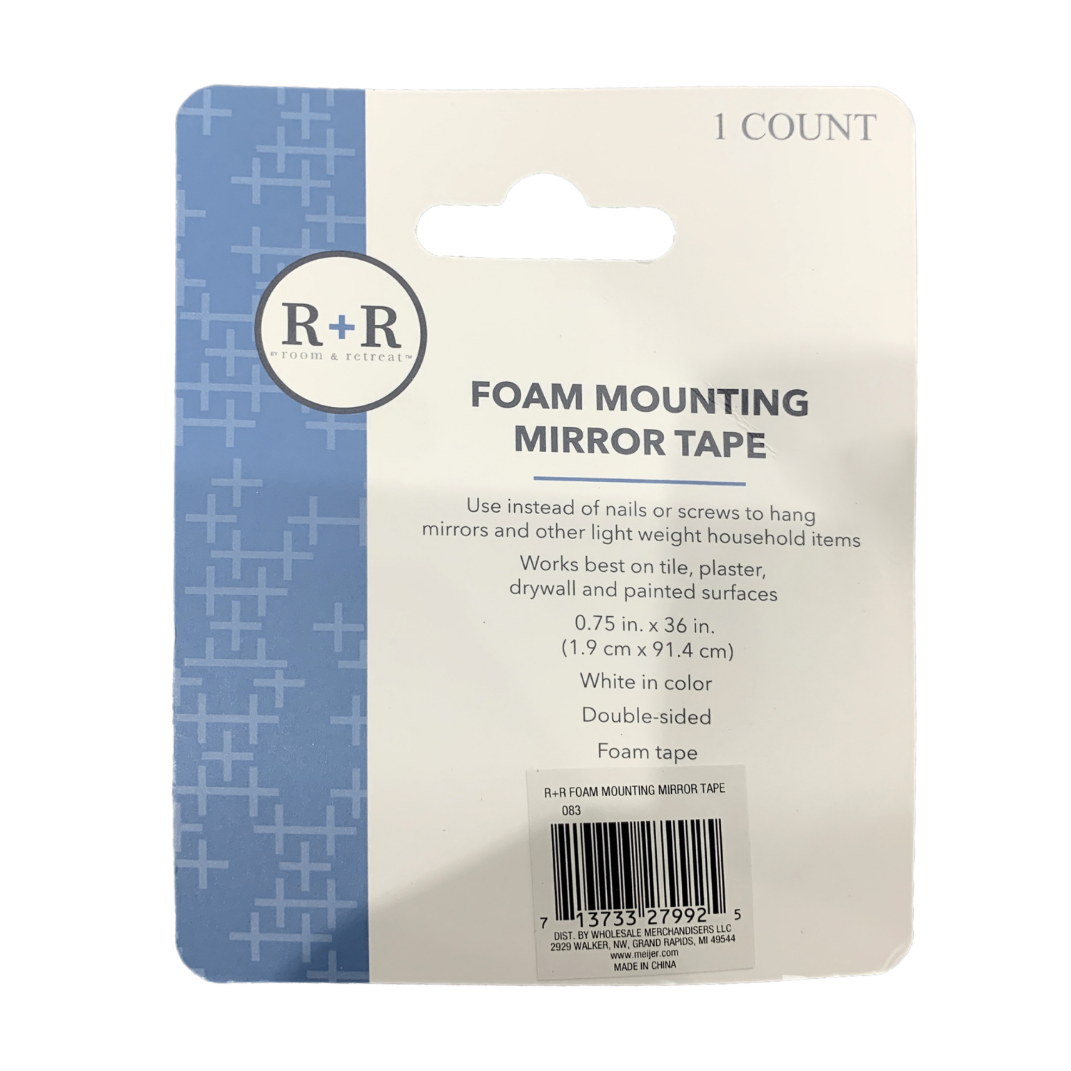 slide 2 of 2, R+R Foam Mounting Mirror Tape, 36 in l