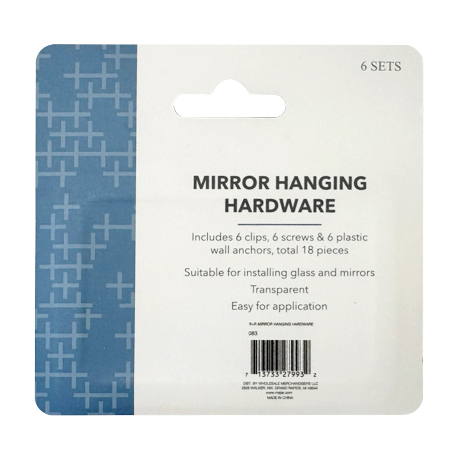 slide 2 of 3, R+R Mirror Hanging Hardware, 0.59 in h