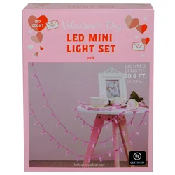 Meijer Corporate Seasonal MCS LED Mini Lights, Pink, 100 Count