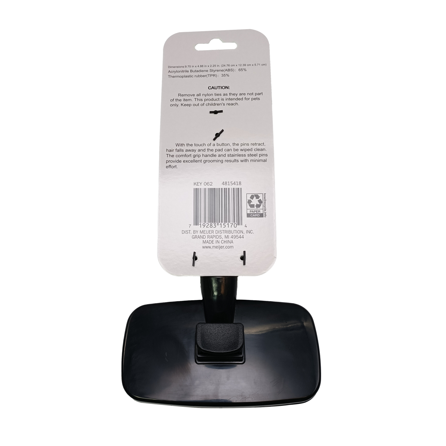 slide 2 of 7, Meijer Pet Self Cleaning Slicker Brush, Large, 1 ct