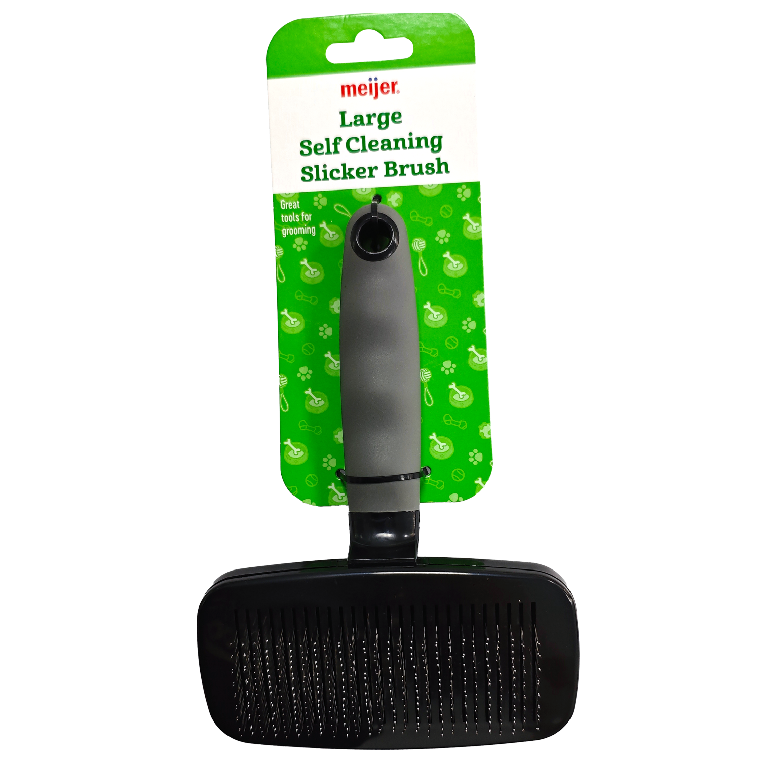 slide 1 of 7, Meijer Pet Self Cleaning Slicker Brush, Large, 1 ct
