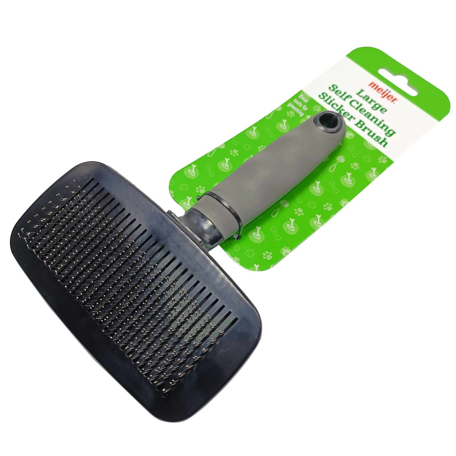slide 7 of 7, Meijer Pet Self Cleaning Slicker Brush, Large, 1 ct