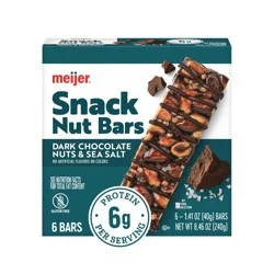 Meijer Dark Chocolate Nuts And Sea Salt Snack Nut Bars, 6ct
