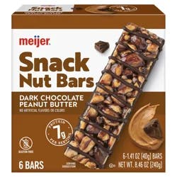 Meijer Snack Nut Bar, Peanut Butter Dark Chocolate