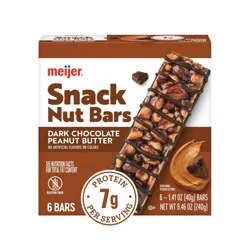 Meijer Dark Chocolate Peanut Butter Snack Nut Bars, 6ct