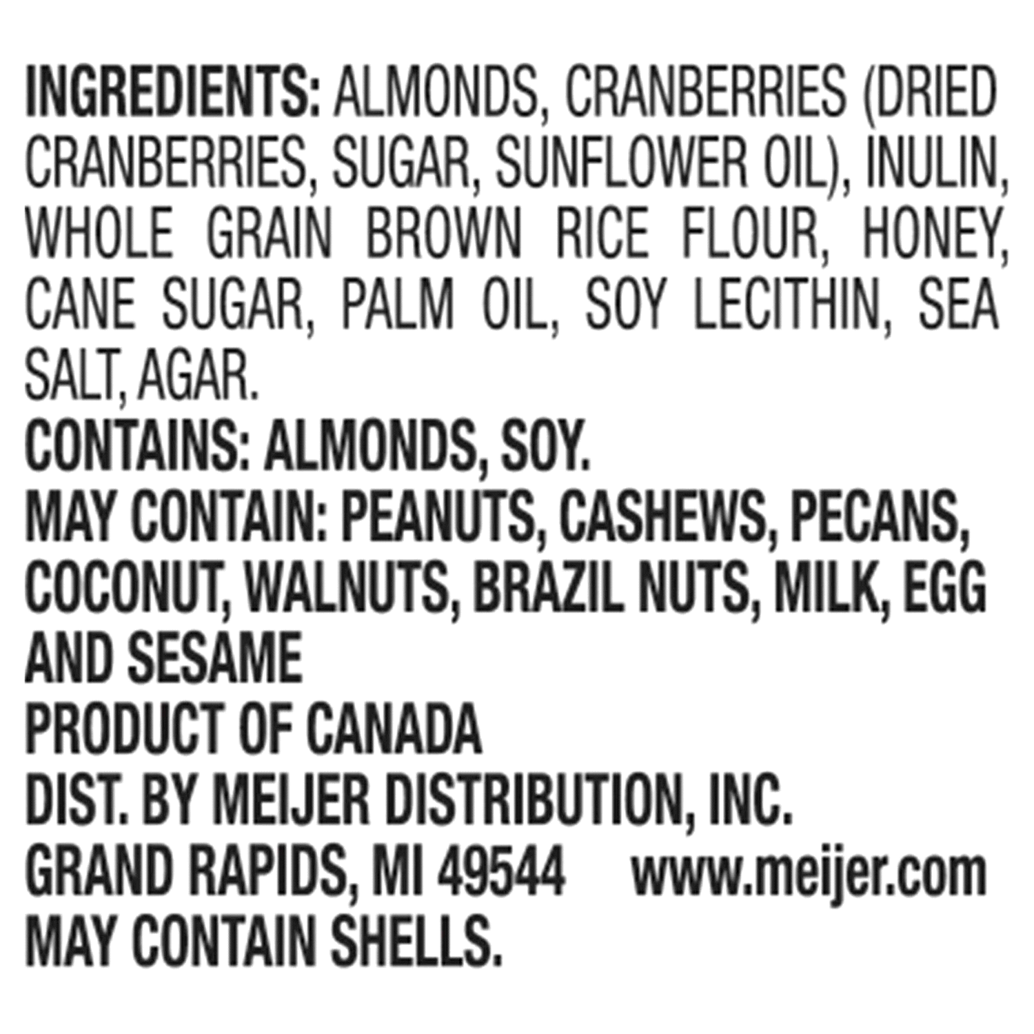 slide 3 of 4, Meijer Nut Bar Cranbry Almond 6ct/1.41oz, 6 ct, 1.41 oz