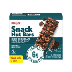 Meijer Dark Chocolate Nuts And Sea Salt Snack Nut Bars, 12 Ct
