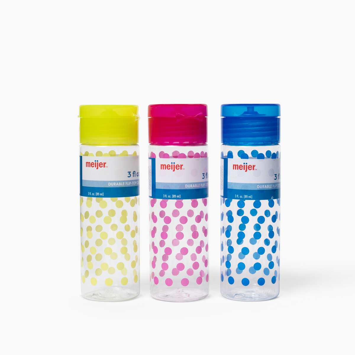 slide 2 of 2, Meijer Travel Tube Bottle with Flip Top Cap, Polka Dot, 3 oz, 3 oz