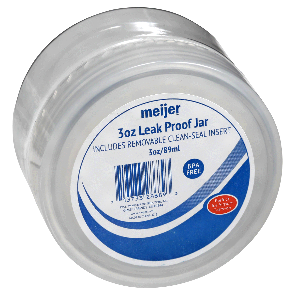 slide 2 of 2, Meijer Leak Proof Jar, Travel Size, 3 oz