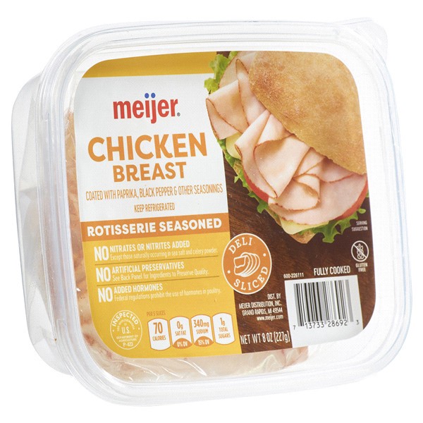 slide 4 of 29, Meijer Thin Sliced Chicken Lunch meat, 8 oz, 8 oz