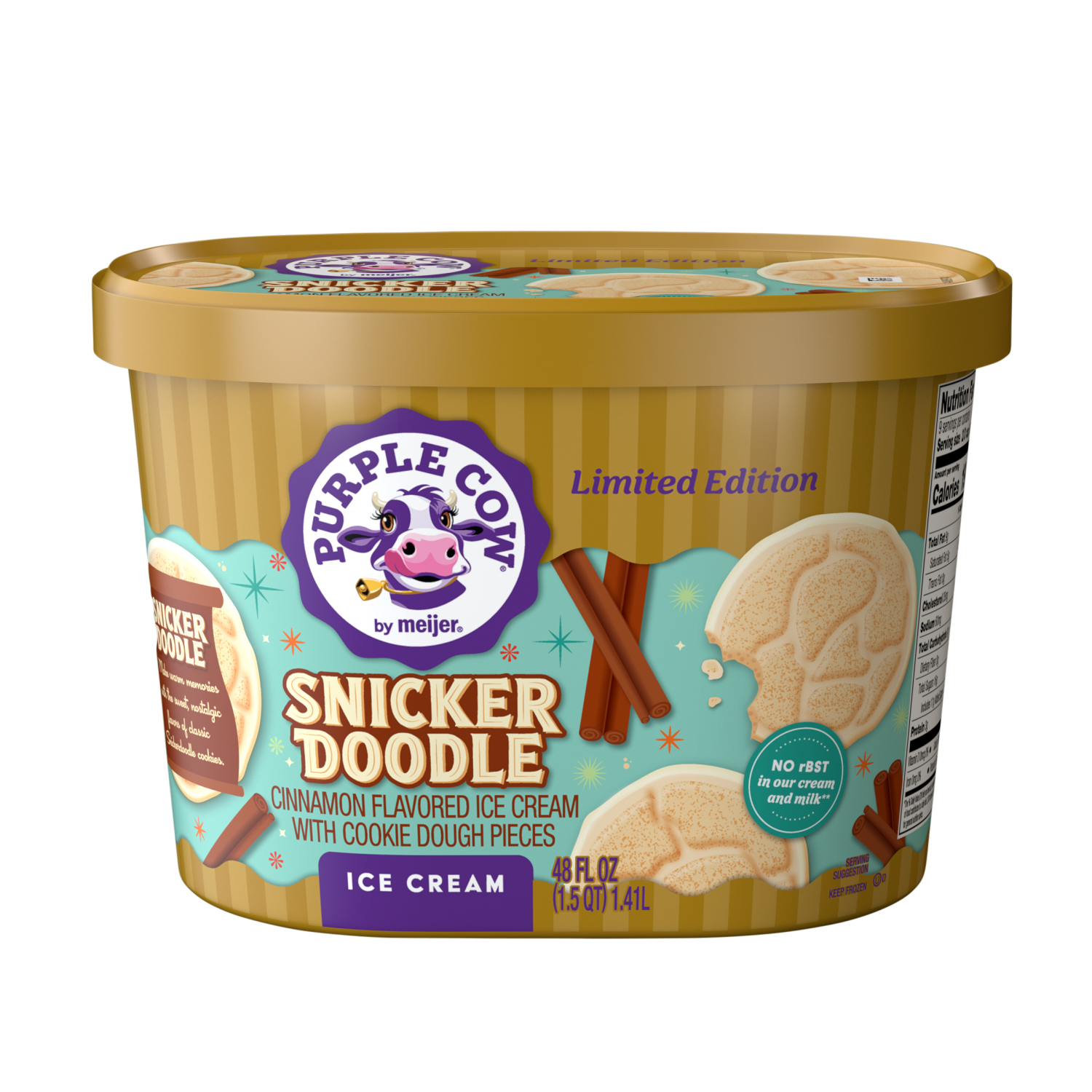 slide 1 of 4, Purple Cow Snickerdoodle Ice Cream 1.5qt, 1.5 qt