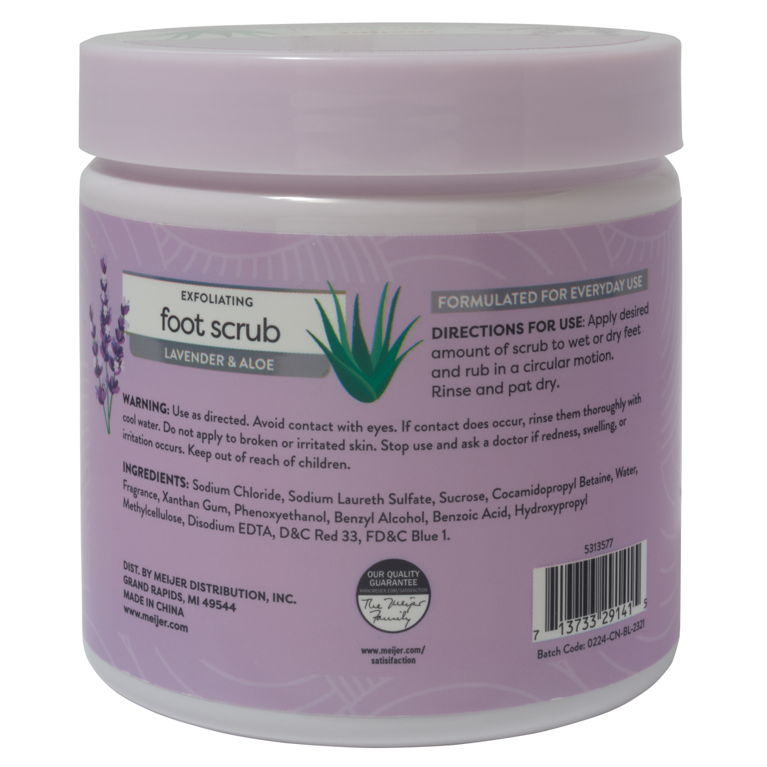 slide 2 of 2, Meijer Foot Scrub Lavender And Aloe, 17.64 oz