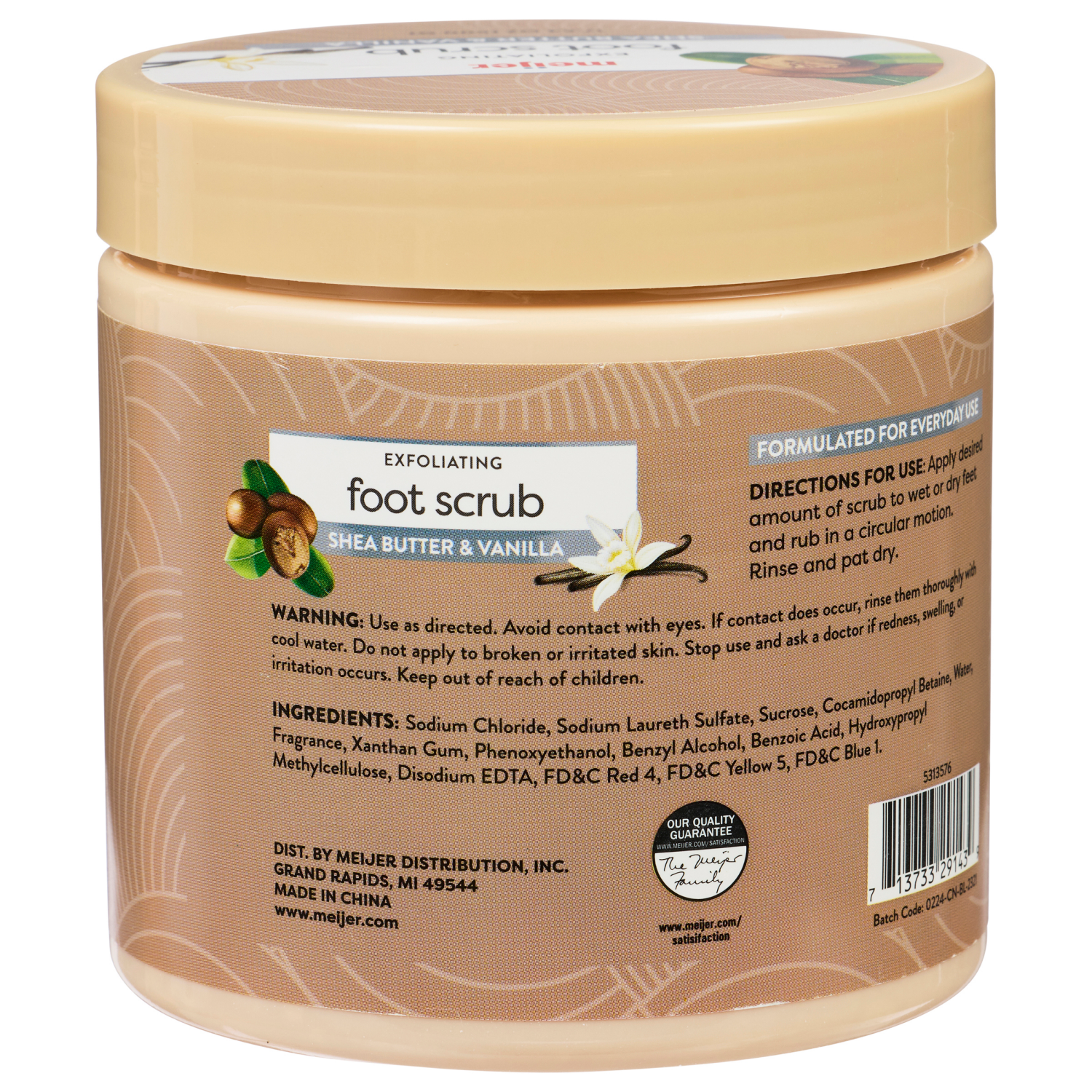 slide 2 of 3, Meijer Foot Scrub Shea Butter And Vanilla, 1 ct