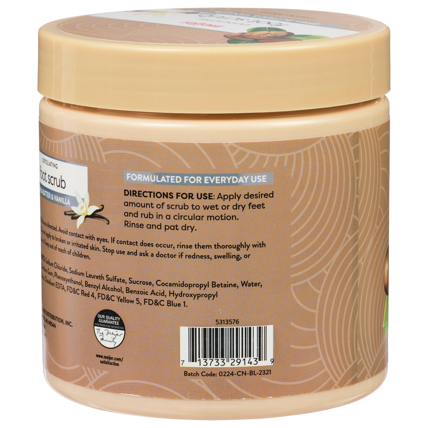 slide 3 of 3, Meijer Foot Scrub Shea Butter And Vanilla, 1 ct