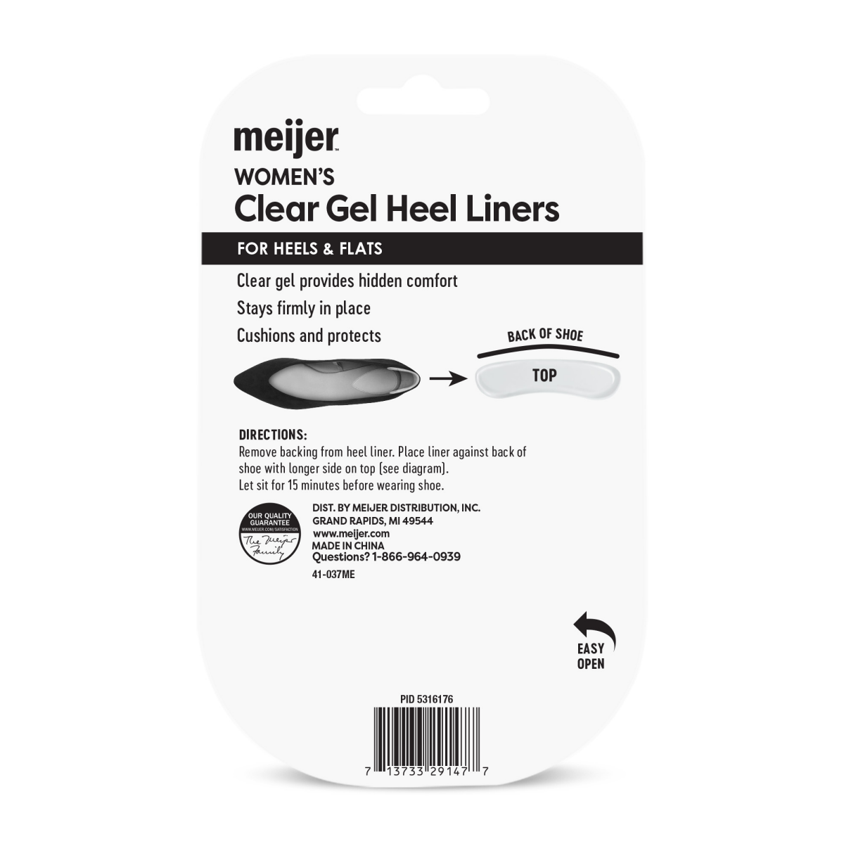 slide 2 of 2, Meijer Clear Gel Heel Liners, 1 ct