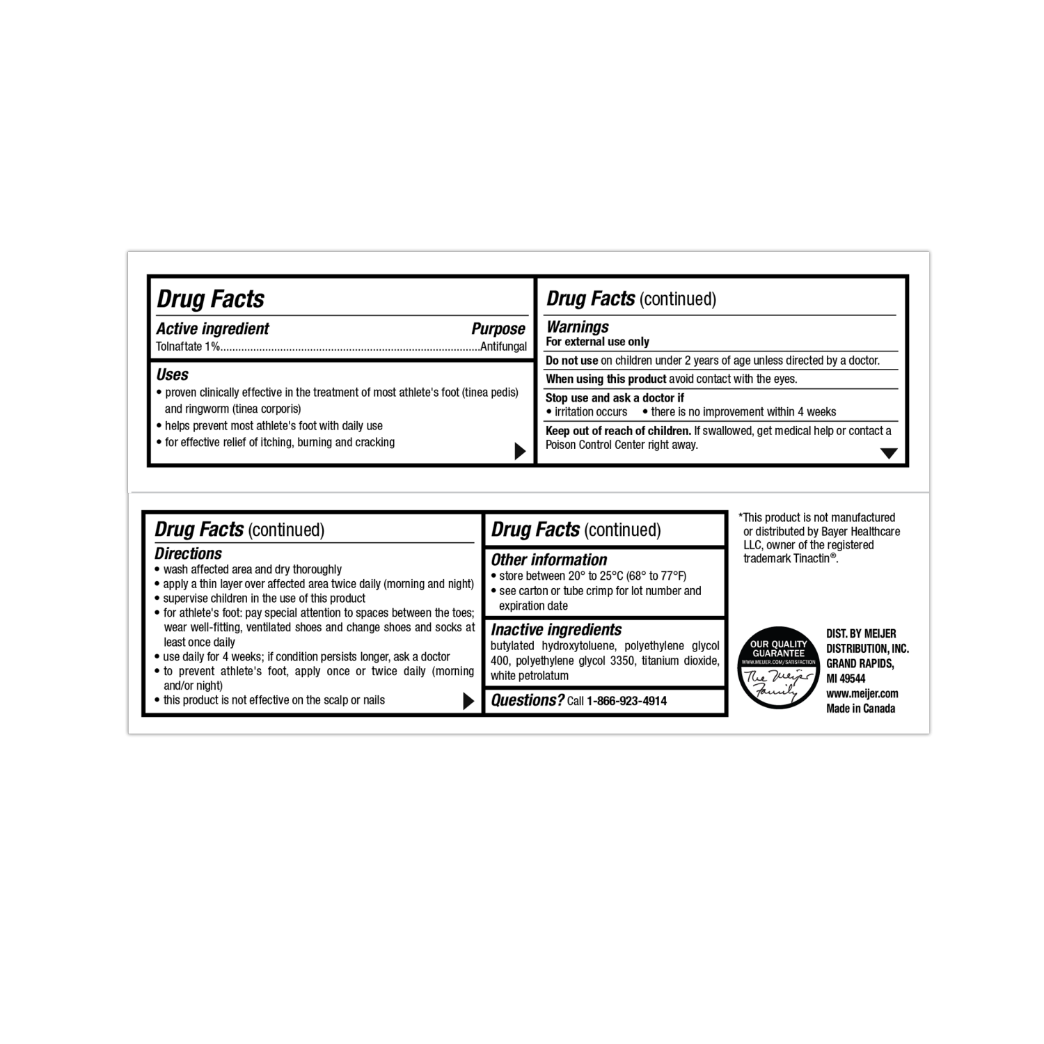 slide 2 of 3, Meijer Antifungal Cream, Tolnaftate 1%, 1oz, 1 oz