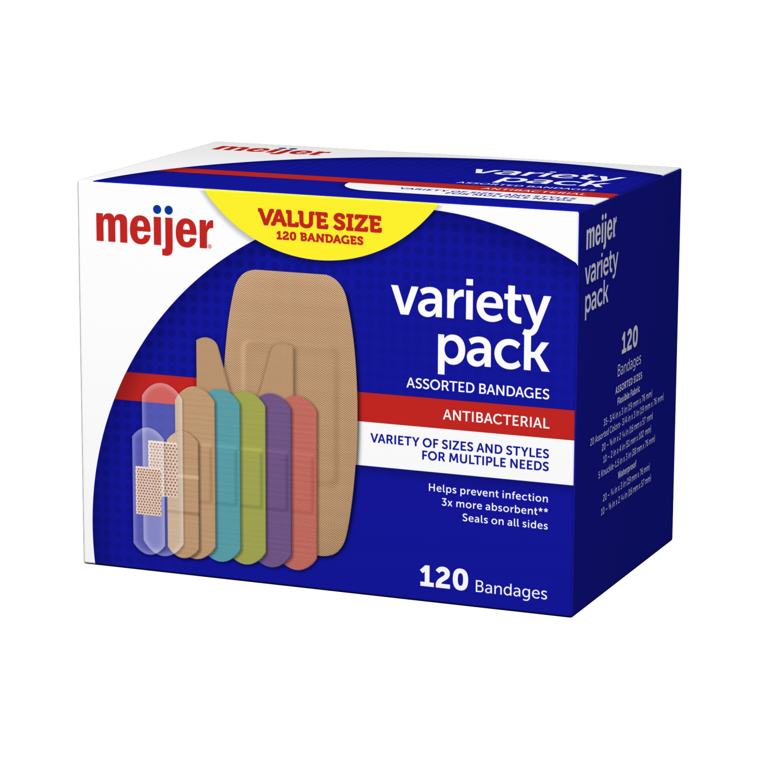 slide 2 of 3, Meijer Variety Pack Bandages, 120 ct
