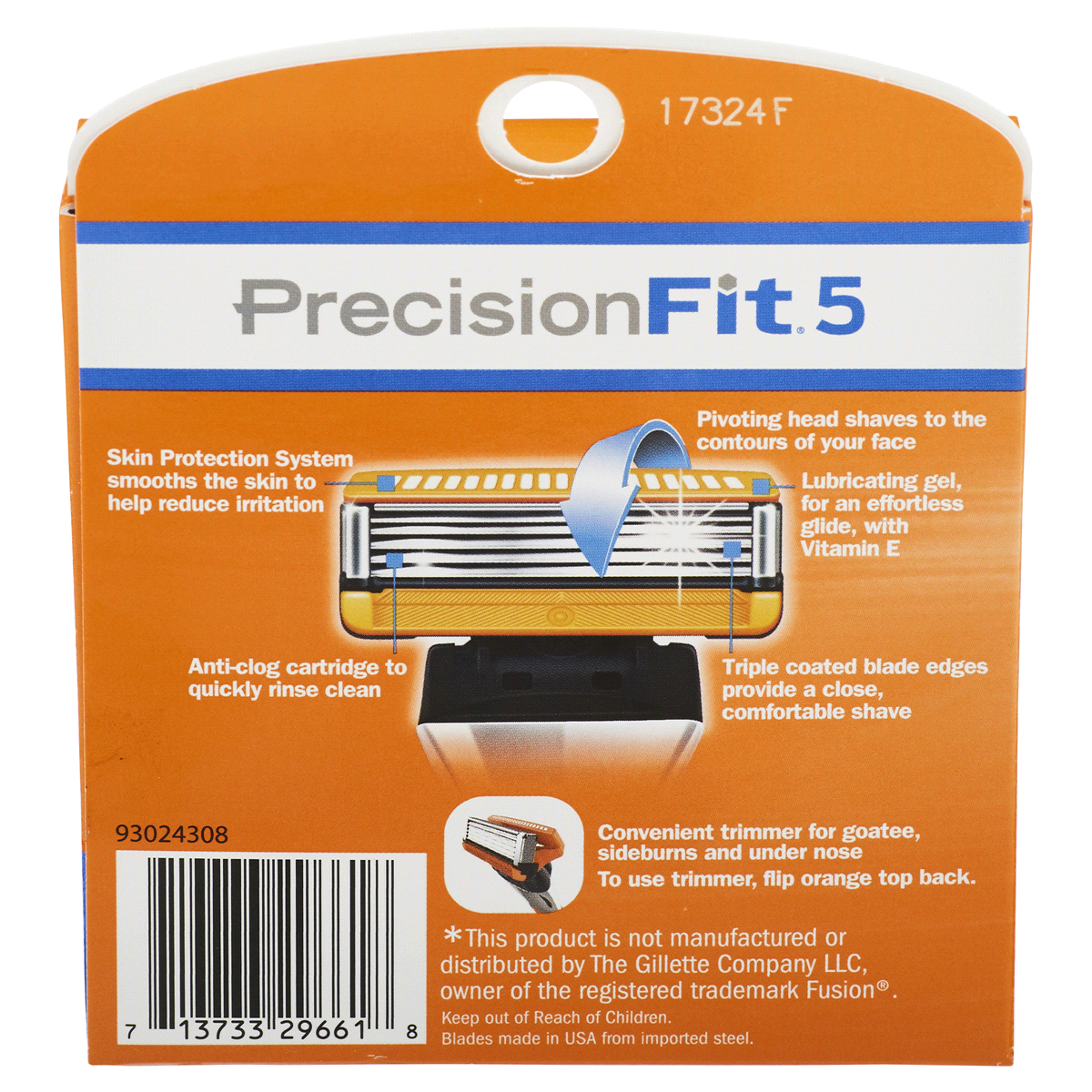 slide 2 of 2, Meijer PrecisionFit 5 Blade Cartridge Refill, 4 ct