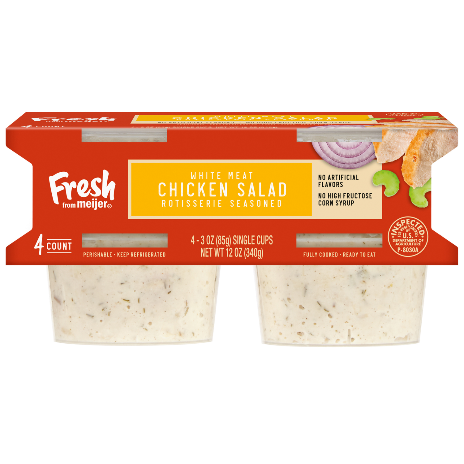 slide 1 of 3, Fresh from Meijer White Meat Chicken Salad, 12 oz., 12 oz