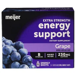 Meijer Energy Support Shots Extra Strength Grape - 6 ct