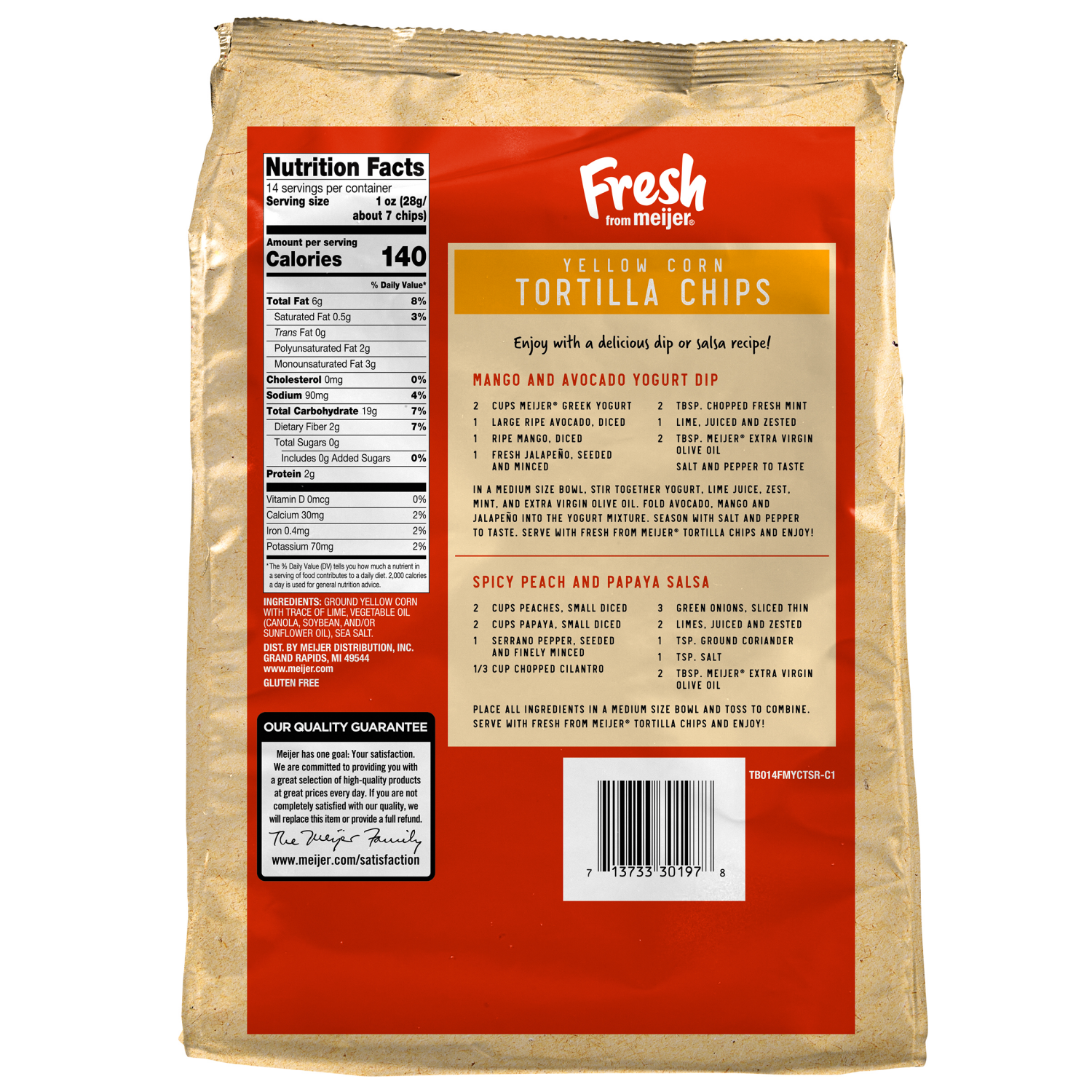 slide 2 of 2, Fresh from Meijer Thick Cut Yellow Corn Tortilla Chips, 14 oz, 14 oz