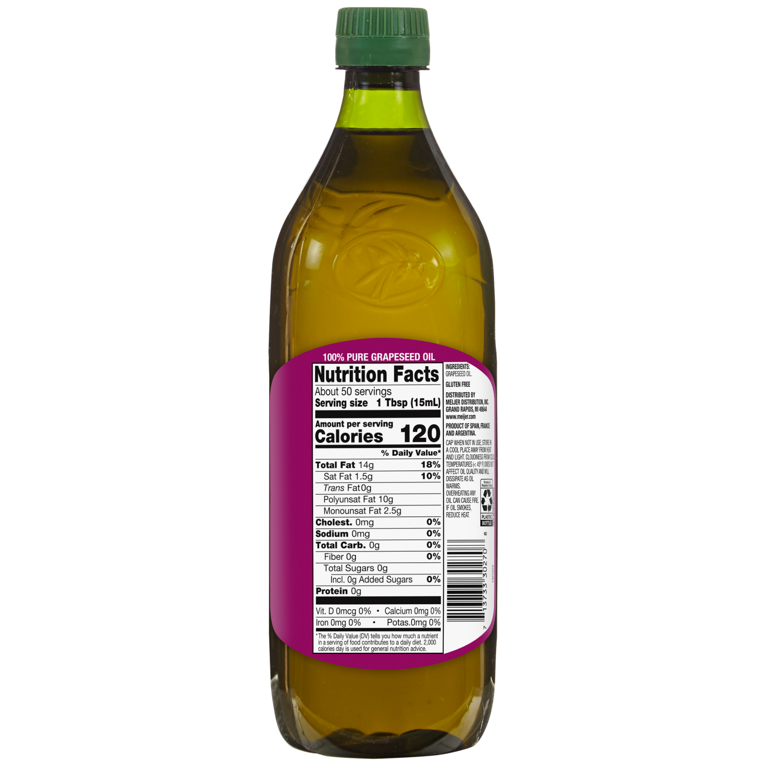 slide 2 of 2, Meijer Grapeseed Oil, 25.5 oz