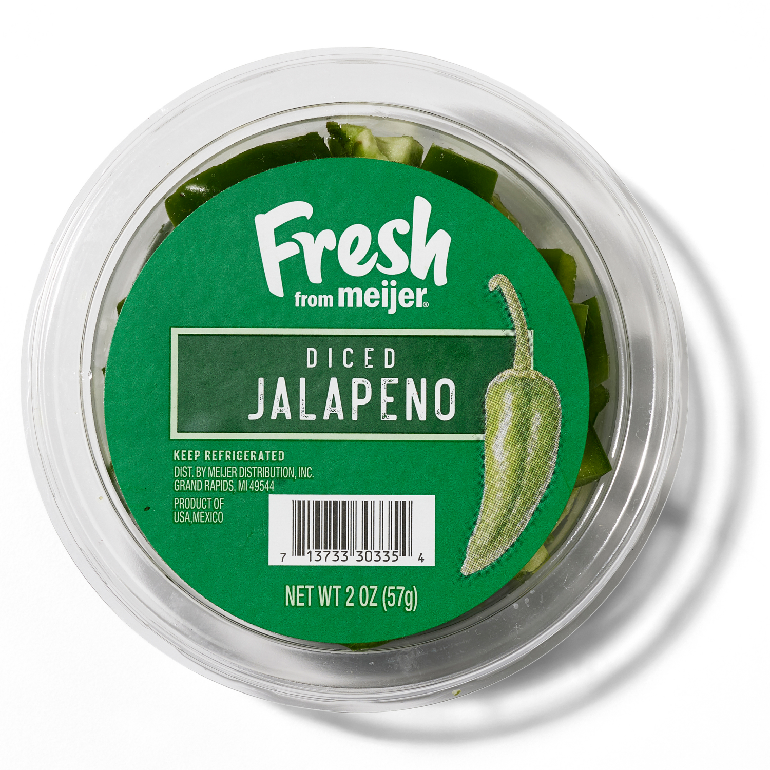 slide 1 of 3, FRESH FROM MEIJER Jalapeno Diced 2.0 oz, 2 oz