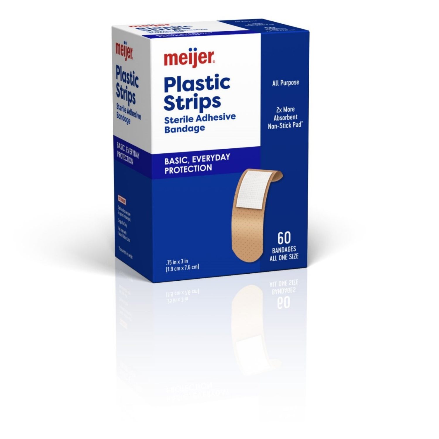 slide 3 of 4, Meijer Plastic Bandages 3/4"x3", 60 ct