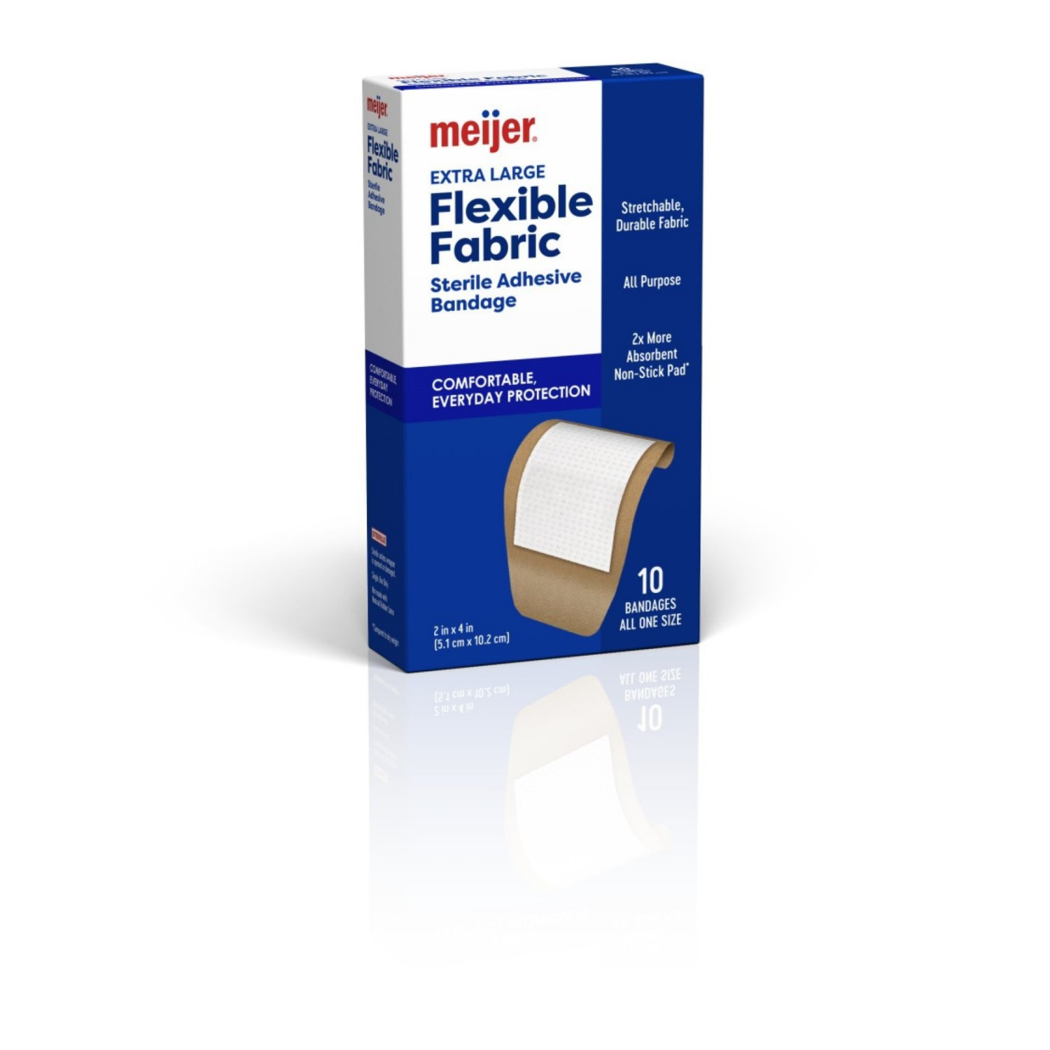slide 3 of 4, Meijer Flexible Fabric Bandages, Extra Large, 10 ct, 10 ct