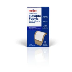 Meijer Flexible Fabric Bandages, Extra Large, 10 ct