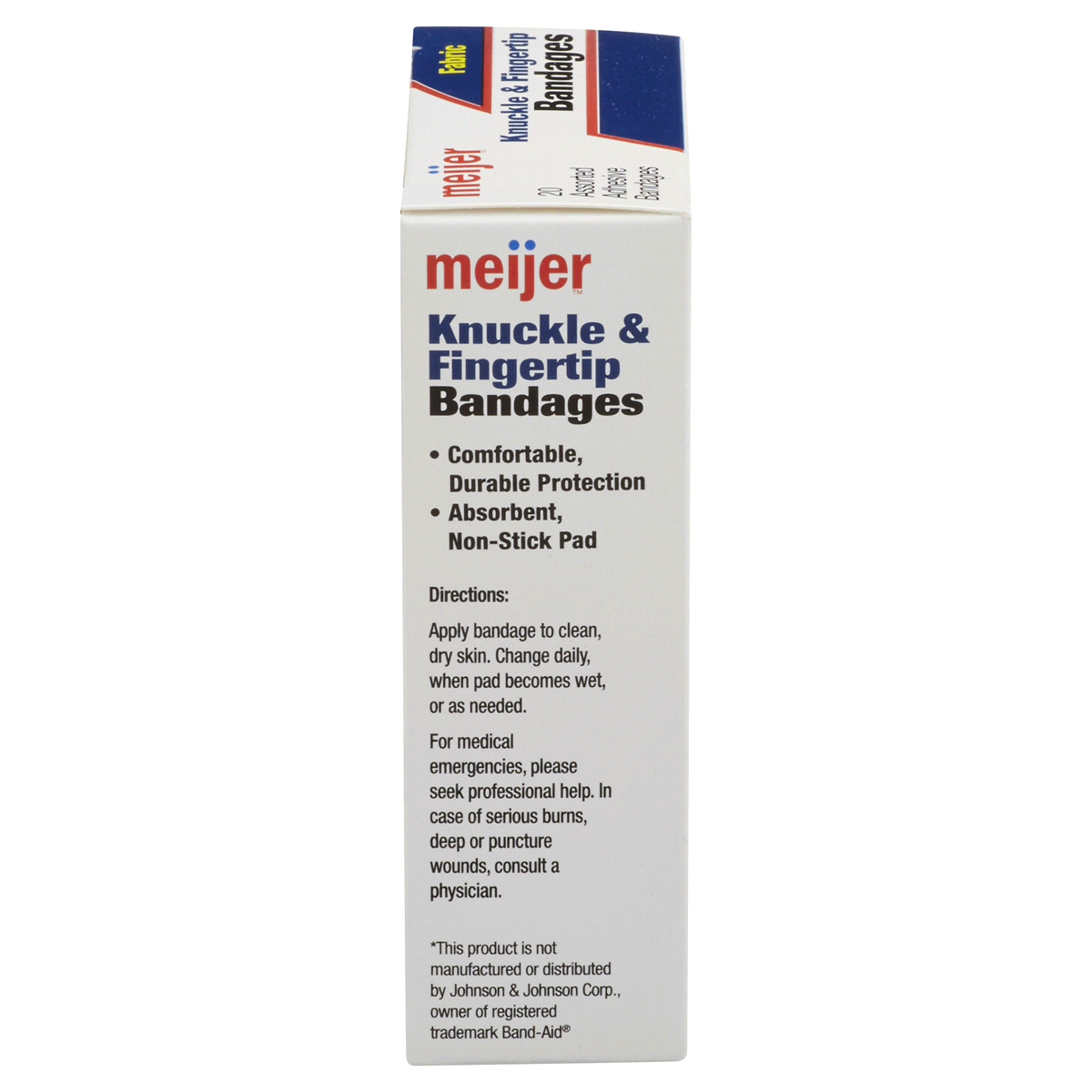 slide 6 of 6, Meijer Flexible Fabric Knuckle and Finger Adhesive Bandages, 20 ct