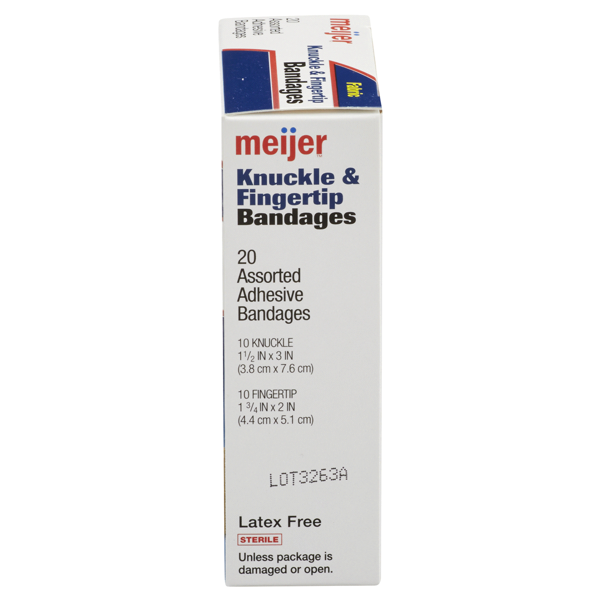slide 3 of 6, Meijer Flexible Fabric Knuckle and Finger Adhesive Bandages, 20 ct