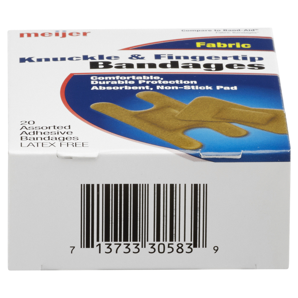 slide 2 of 6, Meijer Flexible Fabric Knuckle and Finger Adhesive Bandages, 20 ct