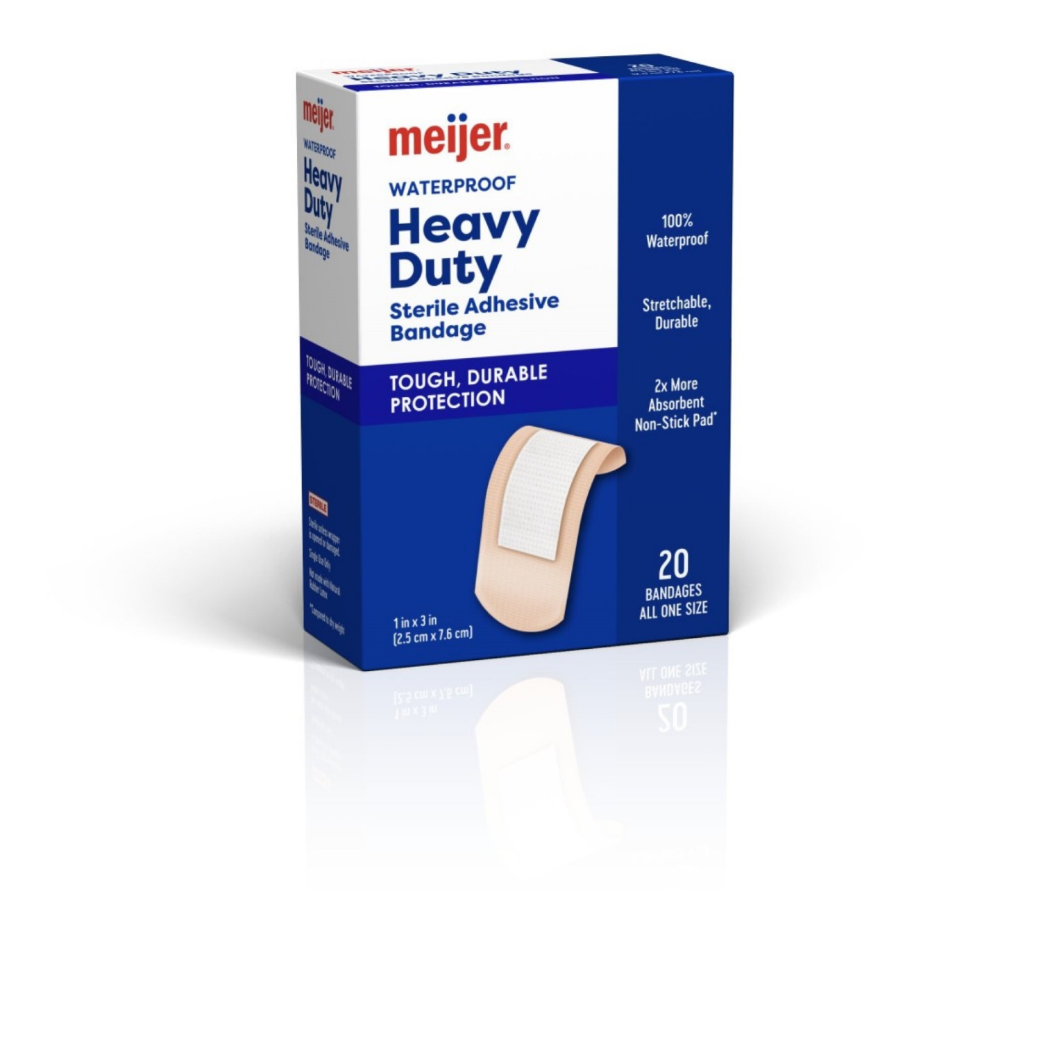 slide 3 of 4, Meijer Plastic Waterproof Bandages 1"x3", 20 ct