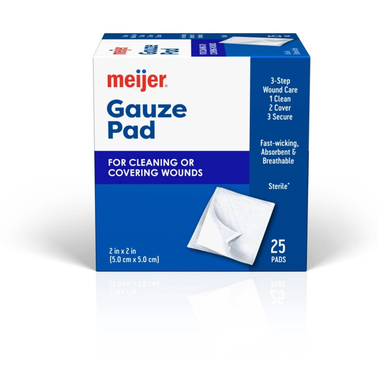 slide 4 of 4, Meijer Gauze Pads, 25 ct