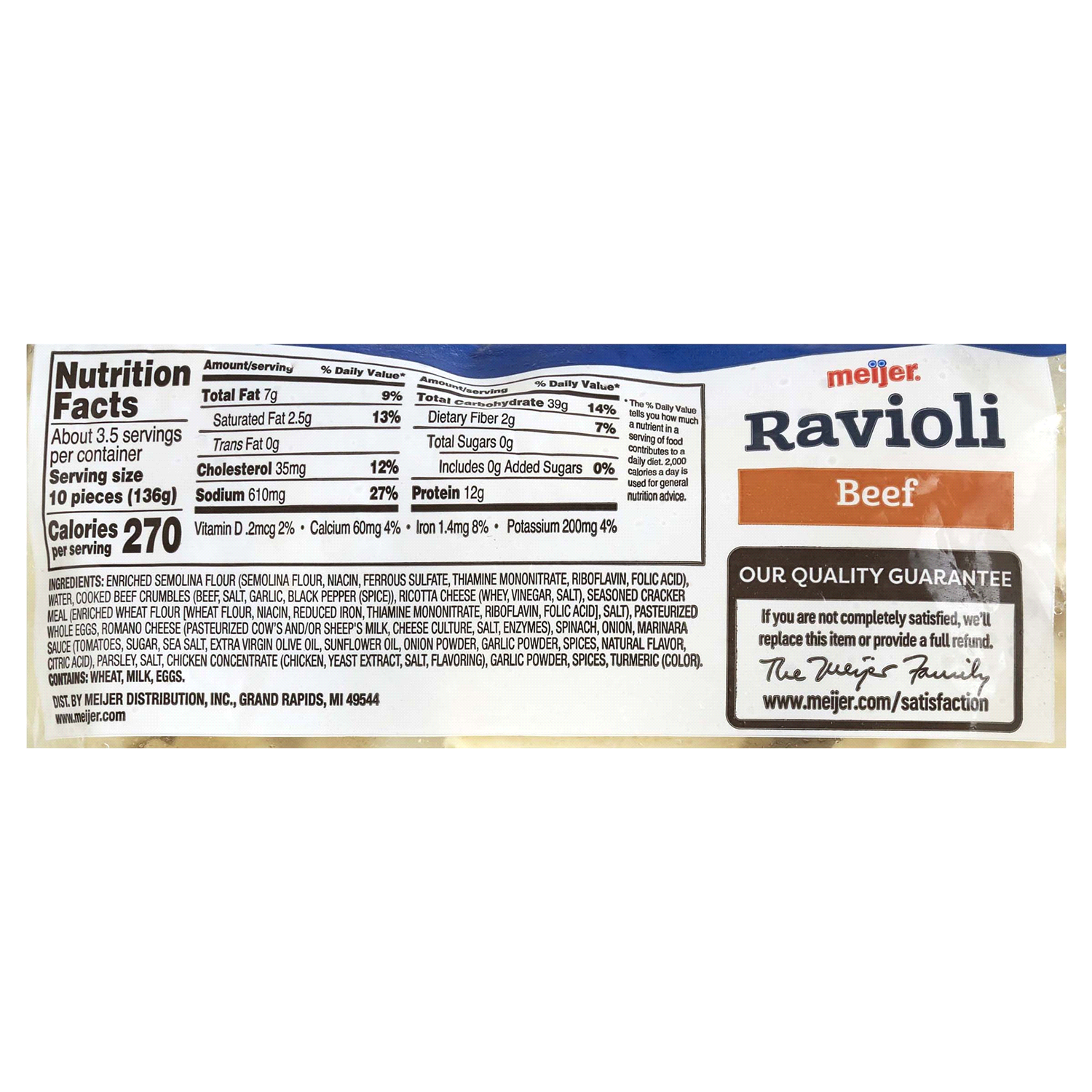 slide 3 of 5, Meijer Beef Ravioli, 19 oz