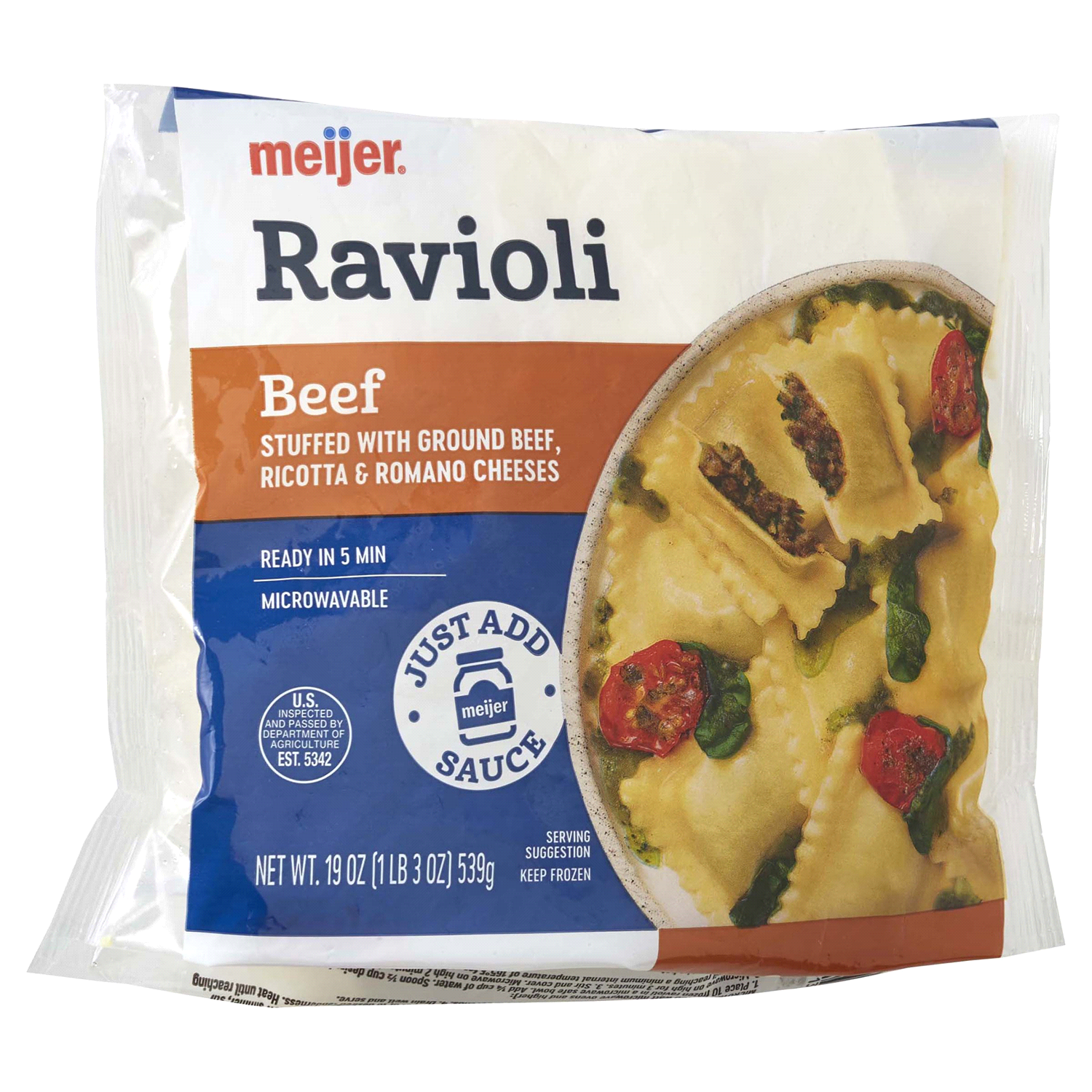 slide 4 of 5, Meijer Beef Ravioli, 19 oz