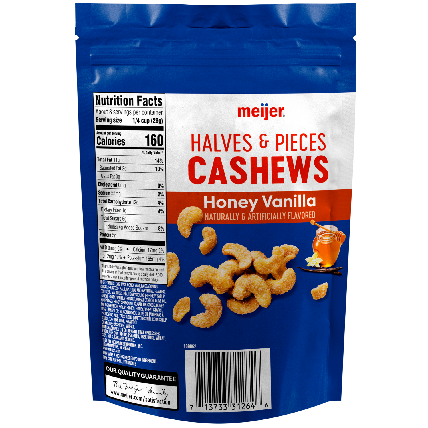 slide 2 of 2, Meijer Honey Vanilla Whole Cashews - 8.25 oz, 8.25 oz