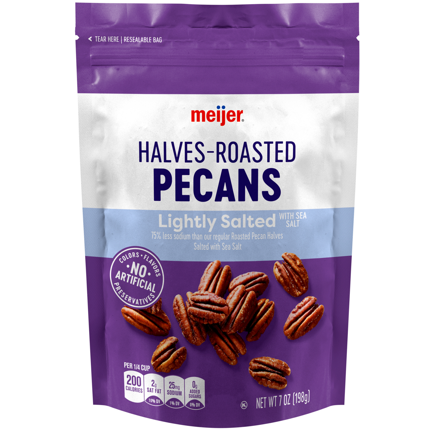 slide 1 of 2, Meijer Pecan Halves Lightly Salted, 7 oz