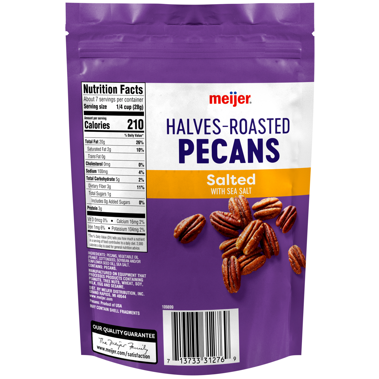 slide 2 of 2, Meijer Pecan Halves Salted, 7 oz