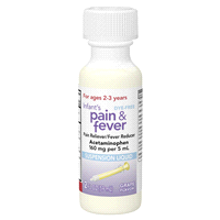 slide 6 of 29, Meijer Infants' Pain & Fever, Acetaminophen per, Suspension Liquid, Dye-Free Grape Flavor, 160 mg, 5 ml, 2 oz