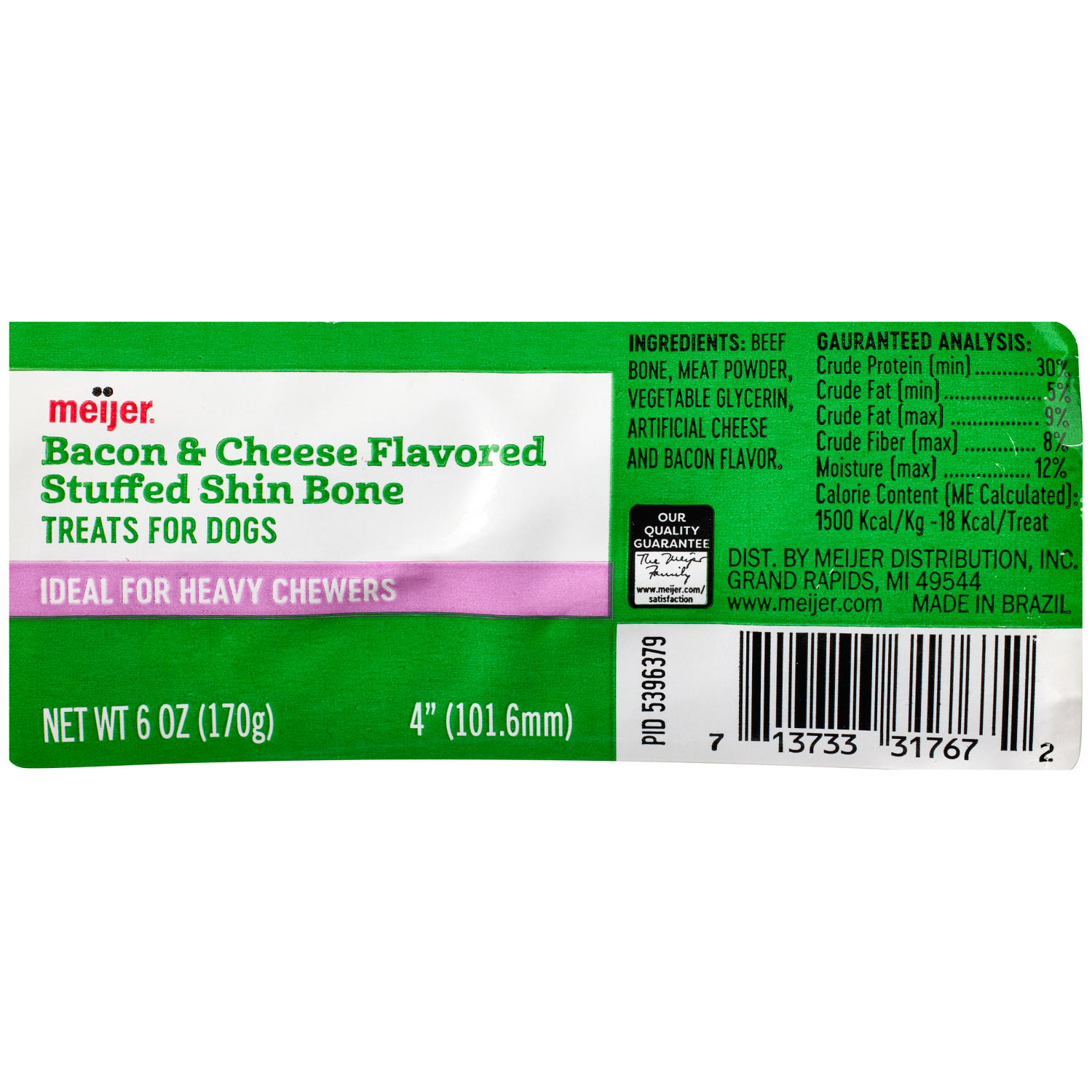 slide 3 of 4, Meijer Stuffed Shin Bacon Cheese Dog Chew Small 3.5oz, 3.5 oz