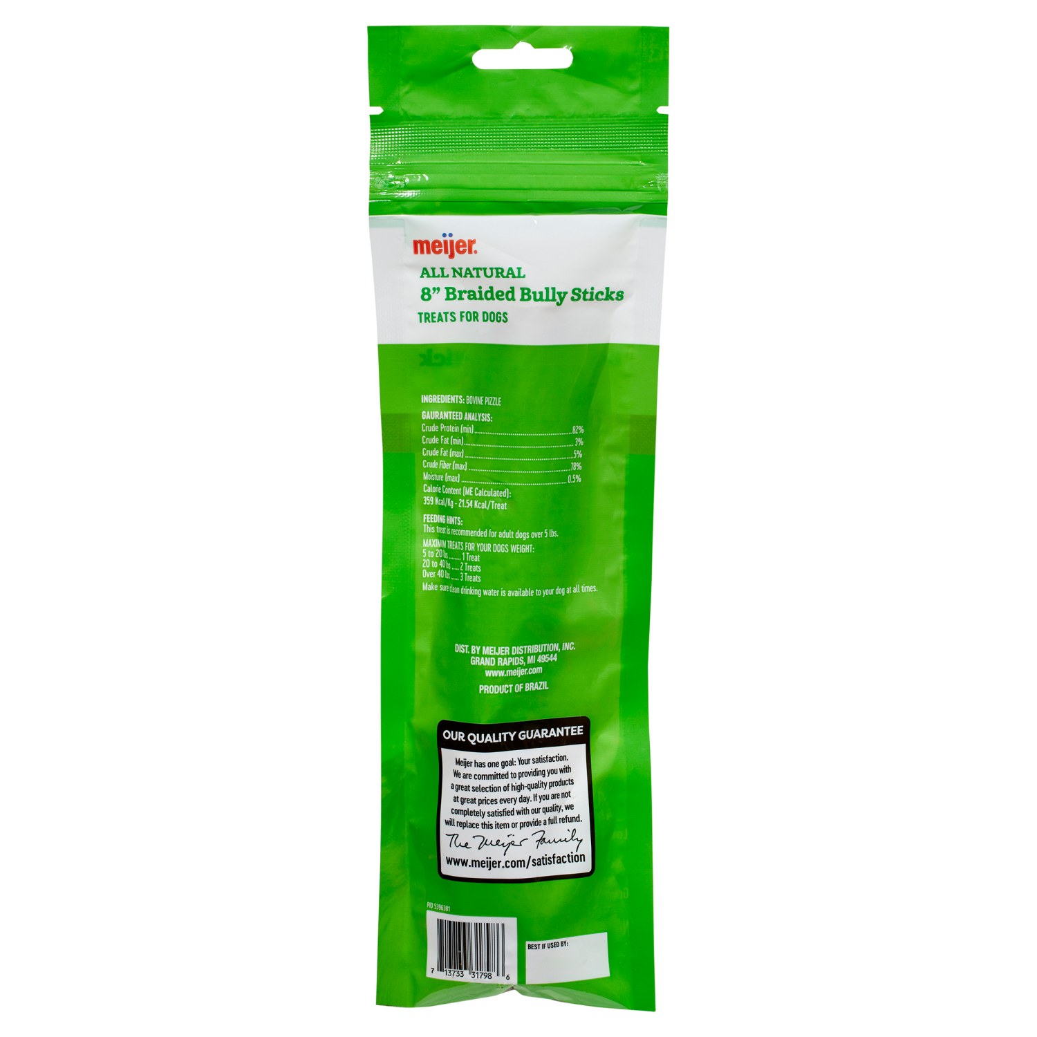 slide 2 of 3, Meijer Braided Bully Stick Dog Chew 8", 1 ct