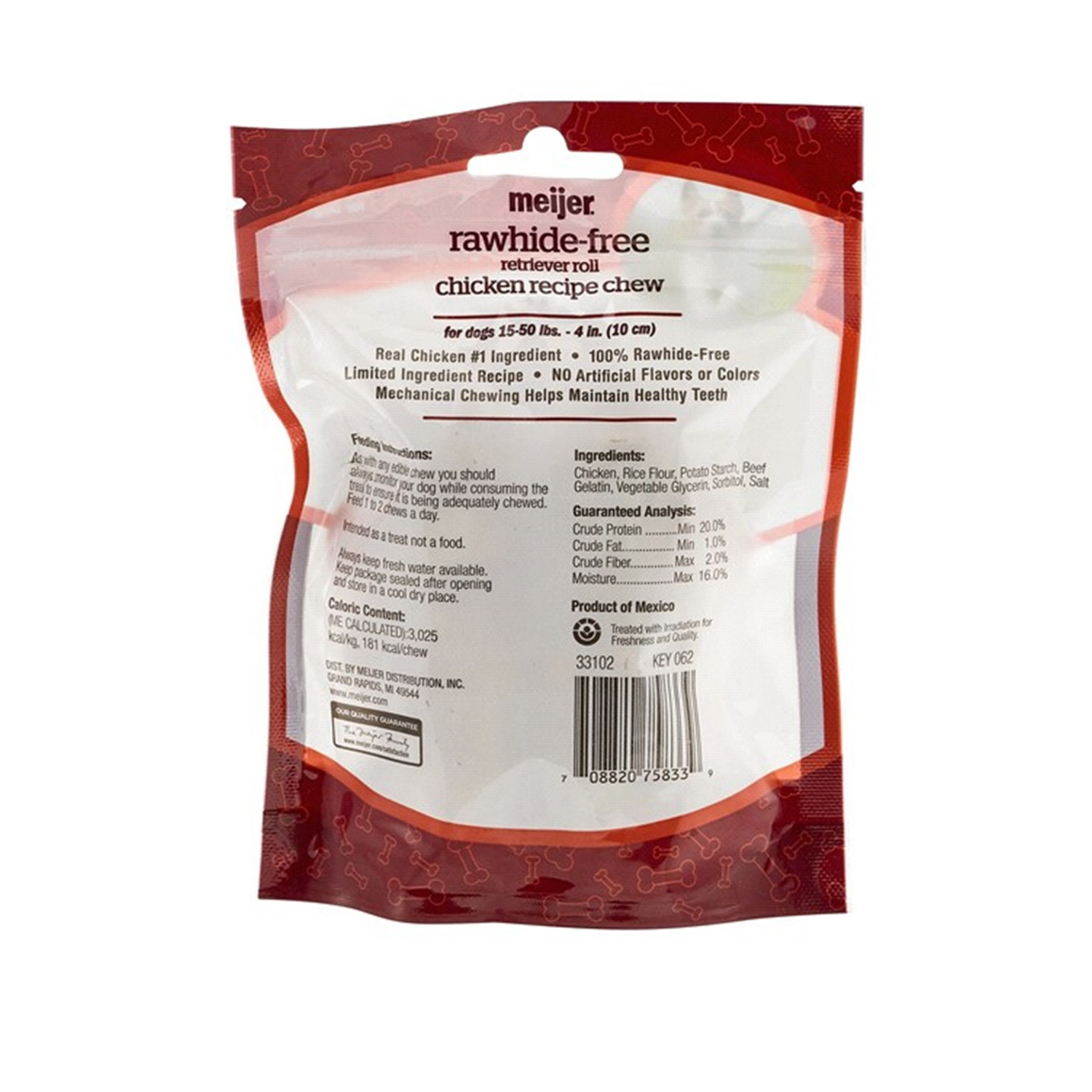 slide 2 of 2, Meijer Rawhide-Free Retriever Rolls 4" Dog Chews, Chicken Recipe, Medium, 2 ct, 2 ct