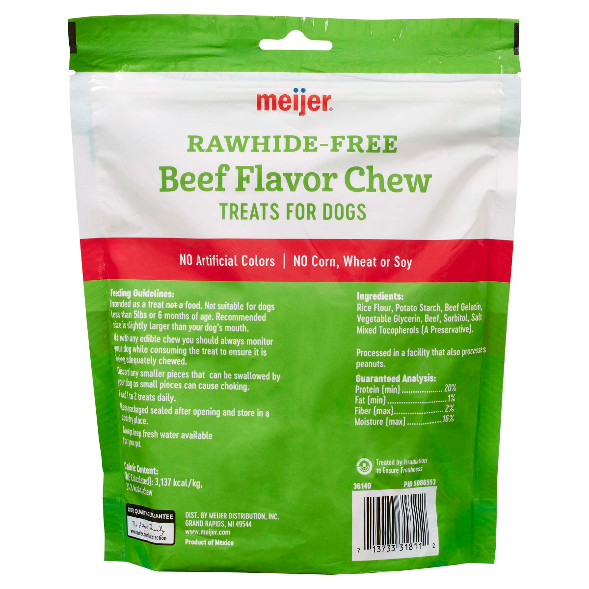 slide 2 of 3, Meijer Rawhide Free Beef Flavor Chew Stick - 40 Count, 40 ct