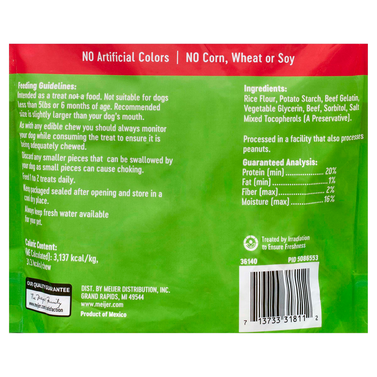 slide 3 of 3, Meijer Rawhide Free Beef Flavor Chew Stick - 40 Count, 40 ct