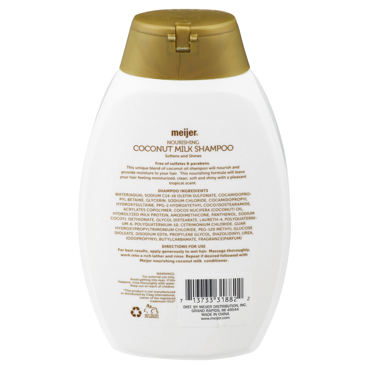 slide 2 of 2, Meijer Nourishing Coconut Milk Shampoo, 13 oz
